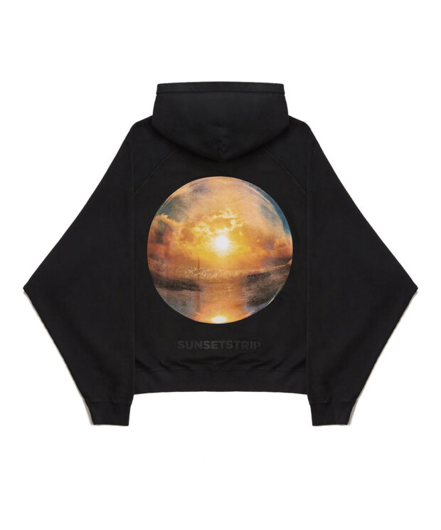 Hoodie Sunsets Trip Boxy Black