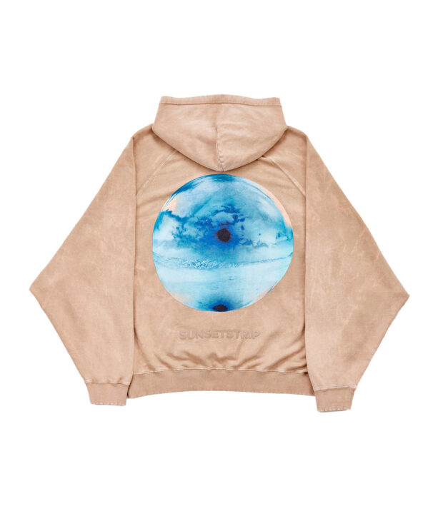 Hoodie Sunsets Trip Boxy Beige