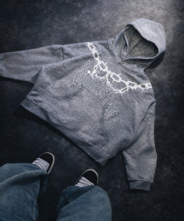 Hoodie Ganster Boxy Melange